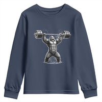 Funny Gym Bigfoot Youth Sweatshirt Weightlifting Workout