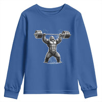 Funny Gym Bigfoot Youth Sweatshirt Weightlifting Workout