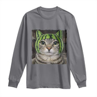 Watermelon Cat Silly Cat Meme Long Sleeve Shirt