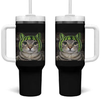 Watermelon Cat Silly Cat Meme Tumbler With Handle