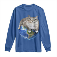 Earth Cat Silly Cat Meme Long Sleeve Shirt