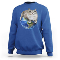 Earth Cat Silly Cat Meme Sweatshirt