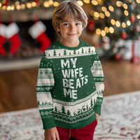My Wife Beats Me Ugly Christmas Sweater Funny Husband Birthday Sarcastic - Wonder Print Shop