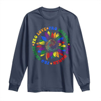 Pro Choice Women Rights Long Sleeve Shirt Equal Rights Multicolored Flowers - Wonder Print Shop
