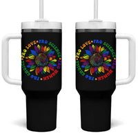 Pro Choice Women Rights Tumbler With Handle Equal Rights Multicolored Flowers - Wonder Print Shop