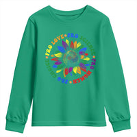 Pro Choice Women Rights Youth Sweatshirt Equal Rights Multicolored Flowers - Wonder Print Shop