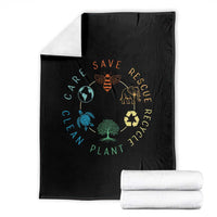 Earth Day Environment Throw Blanket Save Bees Rescue Animals Recycle Plastic
