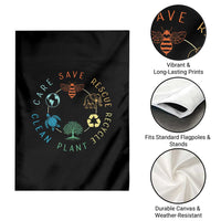 Earth Day Environment Garden Flag Save Bees Rescue Animals Recycle Plastic