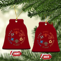 Earth Day Environment Ceramic Ornament Save Bees Rescue Animals Recycle Plastic