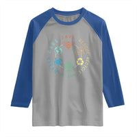 Earth Day Environment Raglan Shirt Save Bees Rescue Animals Recycle Plastic