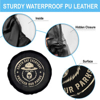 Earth Day Protect Our Parks Spare Tire Cover Vintage Retro Bear