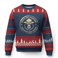 Earth Day Protect Our Parks Ugly Christmas Sweater Vintage Retro Bear