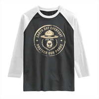 Earth Day Protect Our Parks Raglan Shirt Vintage Retro Bear
