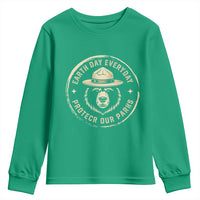 Earth Day Protect Our Parks Youth Sweatshirt Vintage Retro Bear