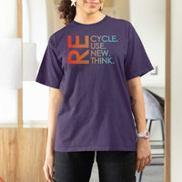 Environmental Activism T Shirt For Women Recycle Reuse Renew Rethink Earth Day