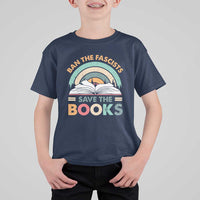 Ban The Fascists Save The Books T Shirt For Kid Funny Book Lovers Librarian Book Nerd