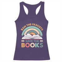 Ban The Fascists Save The Books Racerback Tank Top Funny Book Lovers Librarian Book Nerd
