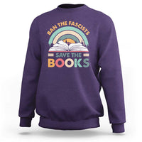 Ban The Fascists Save The Books Sweatshirt Funny Book Lovers Librarian Book Nerd