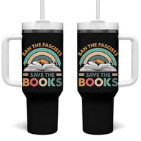 Ban The Fascists Save The Books Tumbler With Handle Funny Book Lovers Librarian Book Nerd
