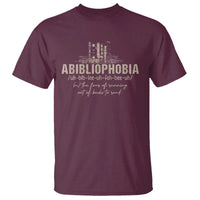 Abibliophobia T Shirt Funny Reading Bookworm Book Lover Reader Gift - Wonder Print Shop