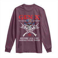 Gen X The Badasss Generation Long Sleeve Shirt Before All You Sissie were Born Skull Rock Hand - Wonder Print Shop