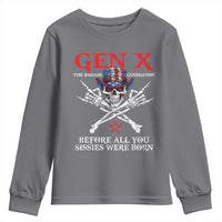 Gen X The Badasss Generation Youth Sweatshirt Before All You Sissie were Born Skull Rock Hand - Wonder Print Shop
