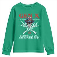 Gen X The Badasss Generation Youth Sweatshirt Before All You Sissie were Born Skull Rock Hand - Wonder Print Shop