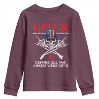 Gen X The Badasss Generation Youth Sweatshirt Before All You Sissie were Born Skull Rock Hand - Wonder Print Shop
