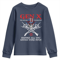 Gen X The Badasss Generation Youth Sweatshirt Before All You Sissie were Born Skull Rock Hand - Wonder Print Shop