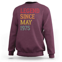 Legend Since May 1975 Sweatshirt Vintage Retro 50th Birthday Gifts