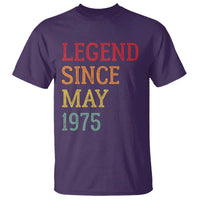 Legend Since May 1975 T Shirt Vintage Retro 50th Birthday Gifts