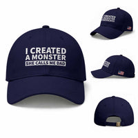 Funny Girl Dad Baseball Cap I Created A Monster She Calls Me Dad Saying Humor
