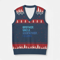 Brother Uncle Godfather Legend V-Neck Knit Sweater Vest Best Funny Uncle Fathers Day - Wonder Print Shop