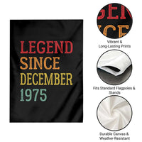 Legend Since December 1975 Garden Flag Vintage Retro 50th Birthday Gifts - Wonder Print Shop
