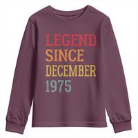Legend Since December 1975 Youth Sweatshirt Vintage Retro 50th Birthday Gifts - Wonder Print Shop