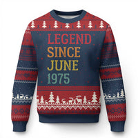 Legend Since June 1975 Ugly Christmas Sweater Vintage Retro 50th Birthday Gifts - Wonder Print Shop
