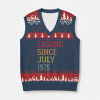Legend Since July 1975 V-Neck Knit Sweater Vest Vintage Retro 50th Birthday Gifts - Wonder Print Shop