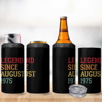 Legend Since August 1975 4 in 1 Can Cooler Tumbler Vintage Retro 50th Birthday Gifts