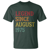 Legend Since August 1975 T Shirt Vintage Retro 50th Birthday Gifts