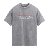 Make America Emo Again Washed Cotton T-Shirt Funny Goth Gothic US