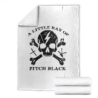 A Little Ray of Pitch Black Throw Blanket Dark Humor Sarcastic Halloween Spooky Skull - Wonder Print Shop