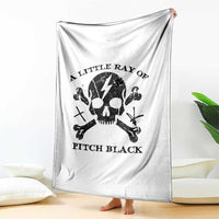 A Little Ray of Pitch Black Throw Blanket Dark Humor Sarcastic Halloween Spooky Skull - Wonder Print Shop