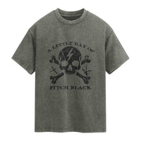 A Little Ray of Pitch Black Washed Cotton T-Shirt Dark Humor Sarcastic Halloween Spooky Skull