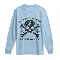 A Little Ray of Pitch Black Long Sleeve Shirt Dark Humor Sarcastic Halloween Spooky Skull - Wonder Print Shop