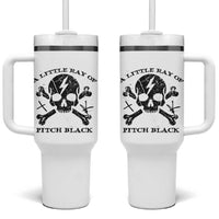 A Little Ray of Pitch Black Tumbler With Handle Dark Humor Sarcastic Halloween Spooky Skull - Wonder Print Shop