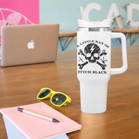 A Little Ray of Pitch Black Tumbler With Handle Dark Humor Sarcastic Halloween Spooky Skull - Wonder Print Shop