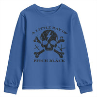 A Little Ray of Pitch Black Youth Sweatshirt Dark Humor Sarcastic Halloween Spooky Skull - Wonder Print Shop