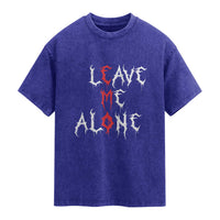 Leave me Alone Emo Washed Cotton T-Shirt Aesthetic Goth Scene Alternative Music