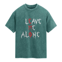 Leave me Alone Emo Washed Cotton T-Shirt Aesthetic Goth Scene Alternative Music