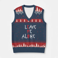 Leave me Alone Emo V-Neck Knit Sweater Vest Aesthetic Goth Scene Alternative Music - Wonder Print Shop